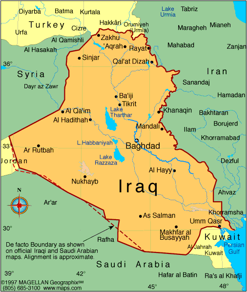map of iraq