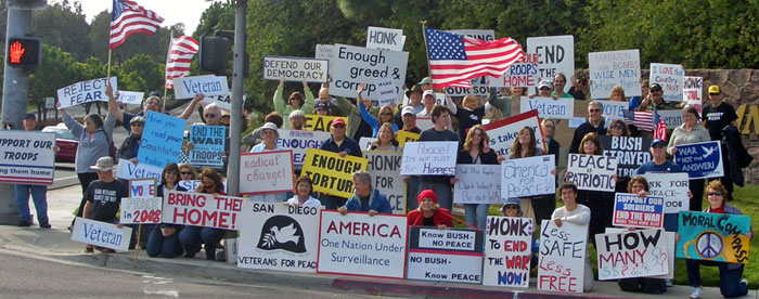 SDVFP lots of signs at protest