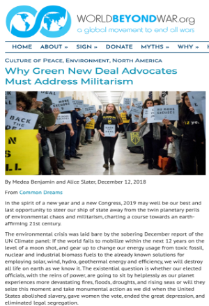 Why Green New Deal Advocates Must Address Militarism