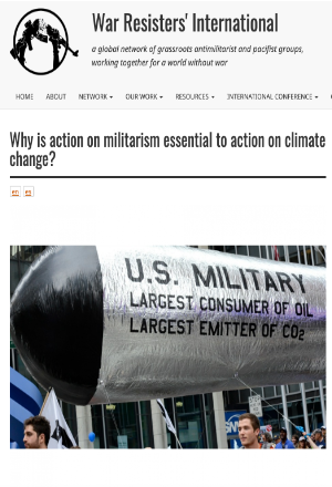 Why is action on militarism essential to action on climate change article