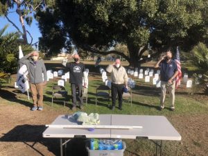 San Diego Veterans For Peace Members: (from left to right, George Jiracek, Paul Ross, Jack Doxey and Vic White.